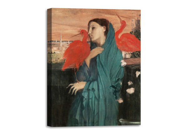 Quadro Stampa su Tela con Telaio in Legno Edgar Degas - Young Woman with Ibis