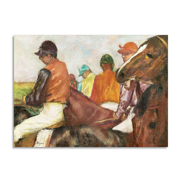 Quadro Stampa su Tela con Telaio in Legno Edgar Degas - Jockeys and Race Horses