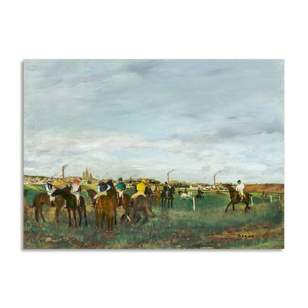 Quadro Stampa su Tela con Telaio in Legno Edgar Degas - The Jockeys