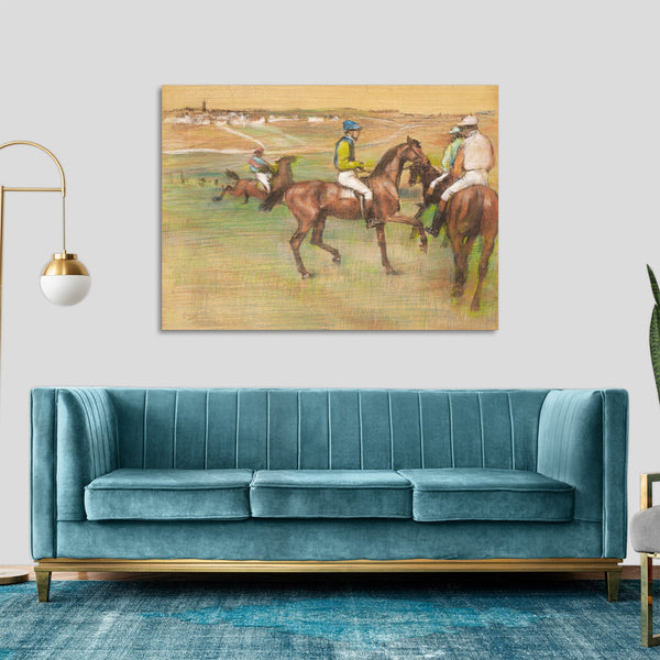 Quadro Stampa su Tela con Telaio in Legno Edgar Degas - The Races