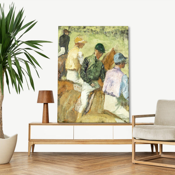 Quadro Stampa su Tela con Telaio in Legno Edgar Degas - Four Jockeys