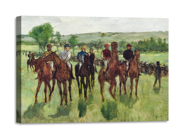 Quadro Stampa su Tela con Telaio in Legno Edgar Degas - The Riders