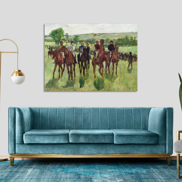 Quadro Stampa su Tela con Telaio in Legno Edgar Degas - The Riders