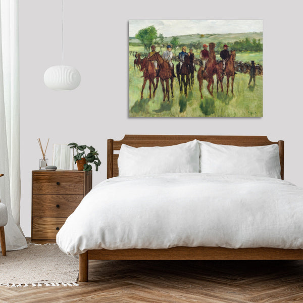Quadro Stampa su Tela con Telaio in Legno Edgar Degas - The Riders