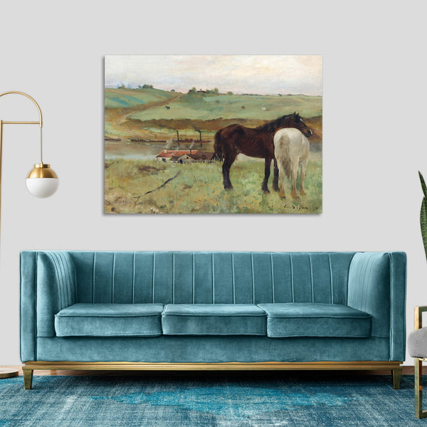 Quadro Stampa su Tela con Telaio in Legno Edgar Degas - Horse in a Meadow
