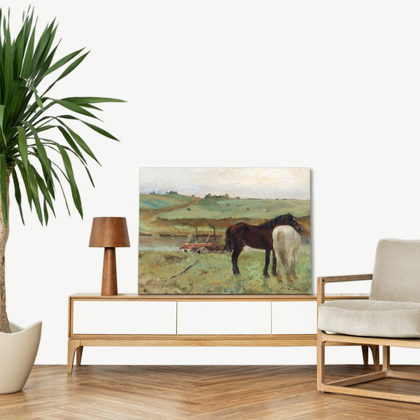 Quadro Stampa su Tela con Telaio in Legno Edgar Degas - Horse in a Meadow
