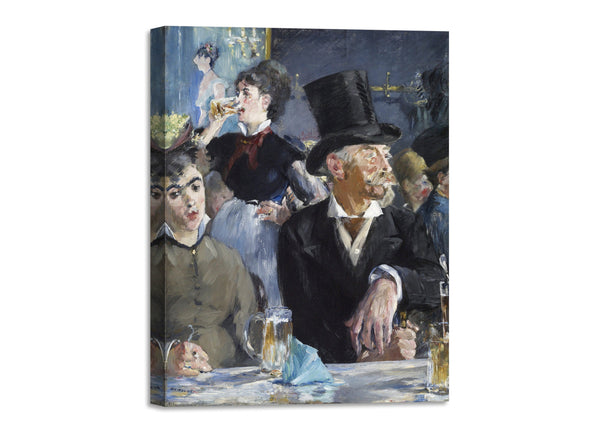 Quadro Stampa su Tela con Telaio in Legno Edouadr Manet - The Café Concert