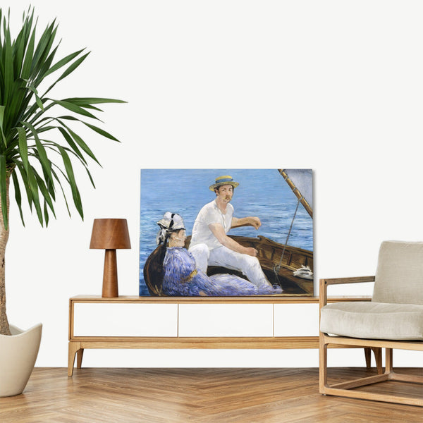 Quadro Stampa su Tela con Telaio in Legno Edouadr Manet - Boating