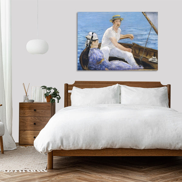 Quadro Stampa su Tela con Telaio in Legno Edouadr Manet - Boating