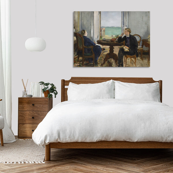 Quadro Stampa su Tela con Telaio in Legno Edouadr Manet - Interior at Arachon