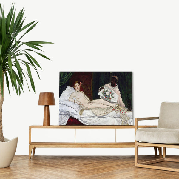 Quadro Stampa su Tela con Telaio in Legno Edouadr Manet - Olympia
