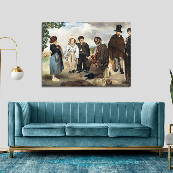 Quadro Stampa su Tela con Telaio in Legno Edouadr Manet - The Old Musician