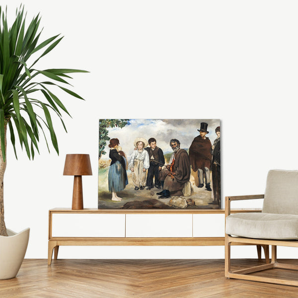 Quadro Stampa su Tela con Telaio in Legno Edouadr Manet - The Old Musician