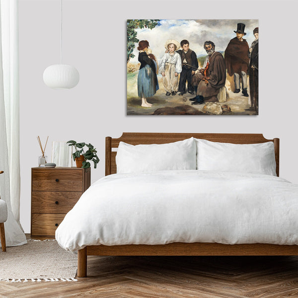Quadro Stampa su Tela con Telaio in Legno Edouadr Manet - The Old Musician