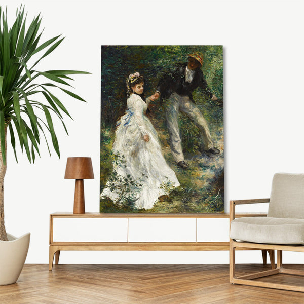 Quadro Stampa su Tela con Telaio in Legno Pierre-Auguste Renoir - La Promenade