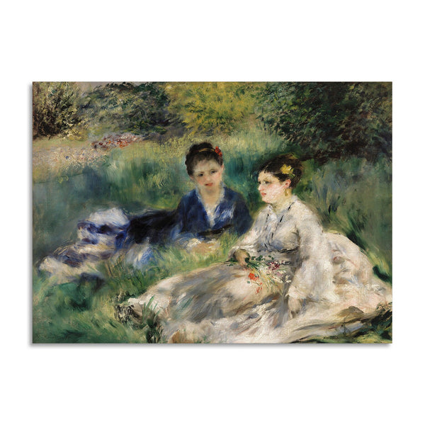 Quadro Stampa su Tela con Telaio in Legno Pierre-Auguste Renoir - On the Grass
