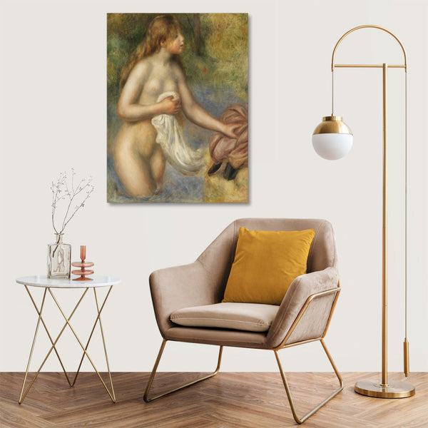 Quadro Stampa su Tela con Telaio in Legno Pierre-Auguste Renoir - Bather