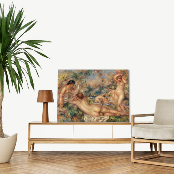 Quadro Stampa su Tela con Telaio in Legno Pierre-Auguste Renoir - Bathers