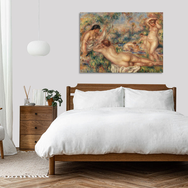 Quadro Stampa su Tela con Telaio in Legno Pierre-Auguste Renoir - Bathers