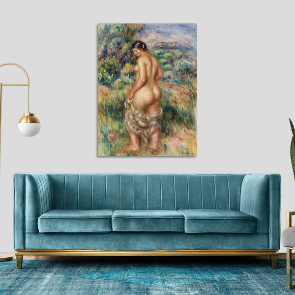Quadro Stampa su Tela con Telaio in Legno Pierre-Auguste Renoir - Standing Bather