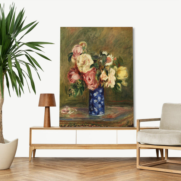 Quadro Stampa su Tela con Telaio in Legno Pierre-Auguste Renoir - Bouquet of Roses