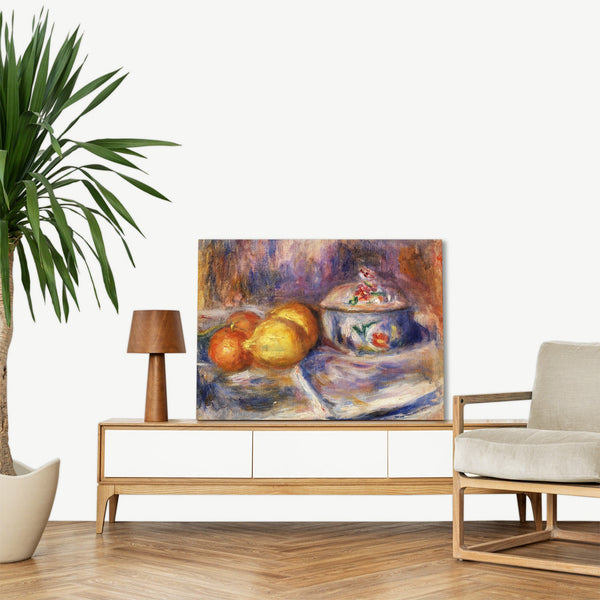 Quadro Stampa su Tela con Telaio in Legno Pierre-Auguste Renoir - Fruit and Bonbonnière