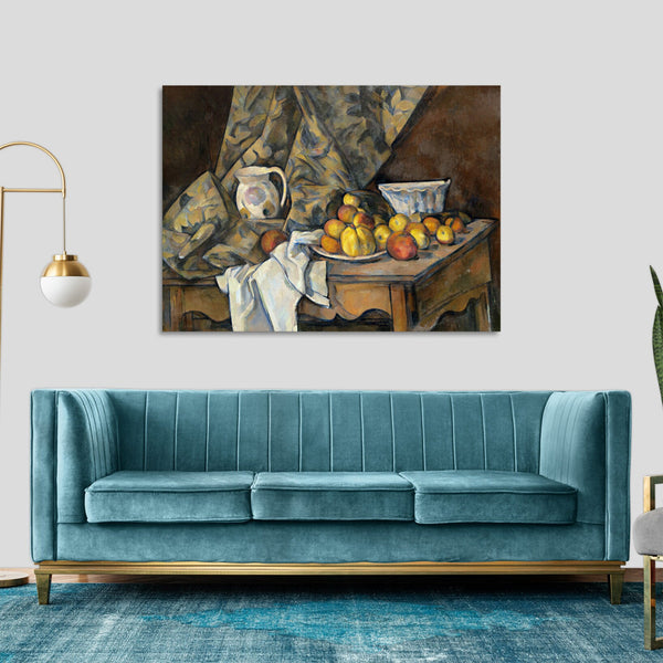 Quadro Stampa su Tela con Telaio in Legno Paul Cezanne - Still Life with Apples and Peaches