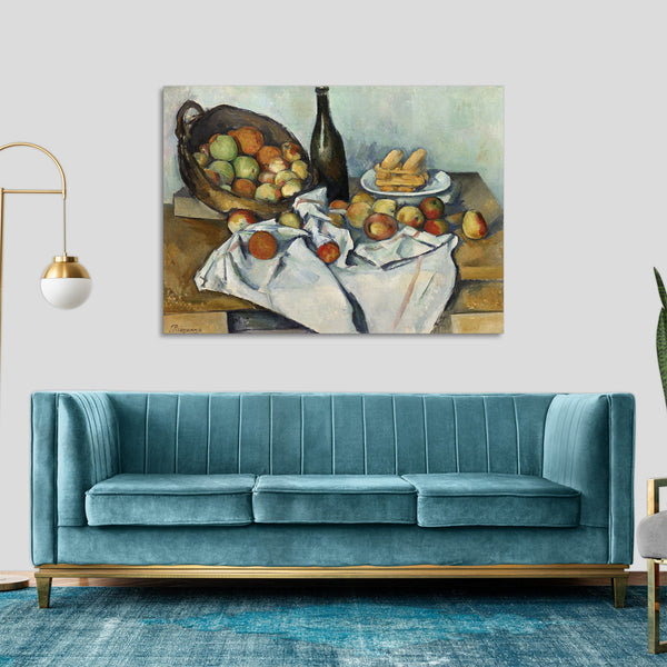 Quadro Stampa su Tela con Telaio in Legno Paul Cezanne - The Basket of Apples