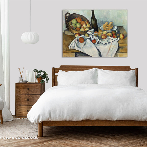 Quadro Stampa su Tela con Telaio in Legno Paul Cezanne - The Basket of Apples
