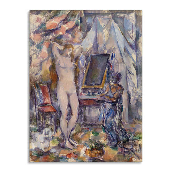 Quadro Stampa su Tela con Telaio in Legno Paul Cezanne - The Toilette