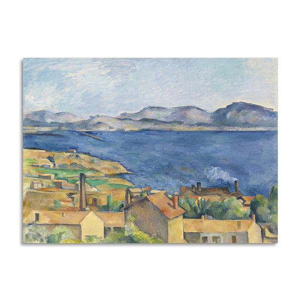 Quadro Stampa su Tela con Telaio in Legno Paul Cezanne - The Bay of Marseille
