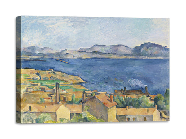 Quadro Stampa su Tela con Telaio in Legno Paul Cezanne - The Bay of Marseille