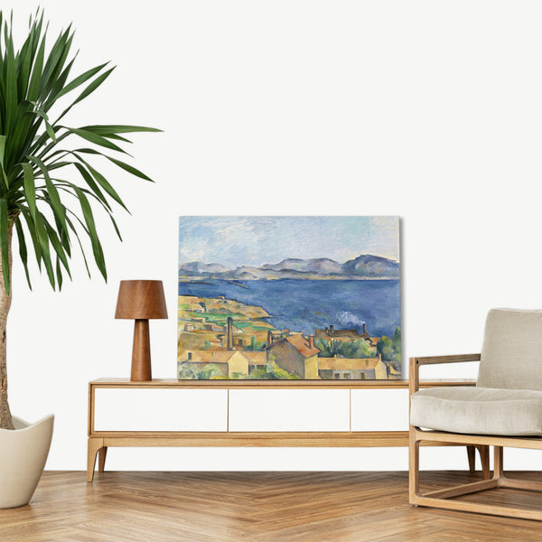 Quadro Stampa su Tela con Telaio in Legno Paul Cezanne - The Bay of Marseille