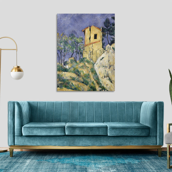 Quadro Stampa su Tela con Telaio in Legno Paul Cezanne - The House with the Cracked Walls