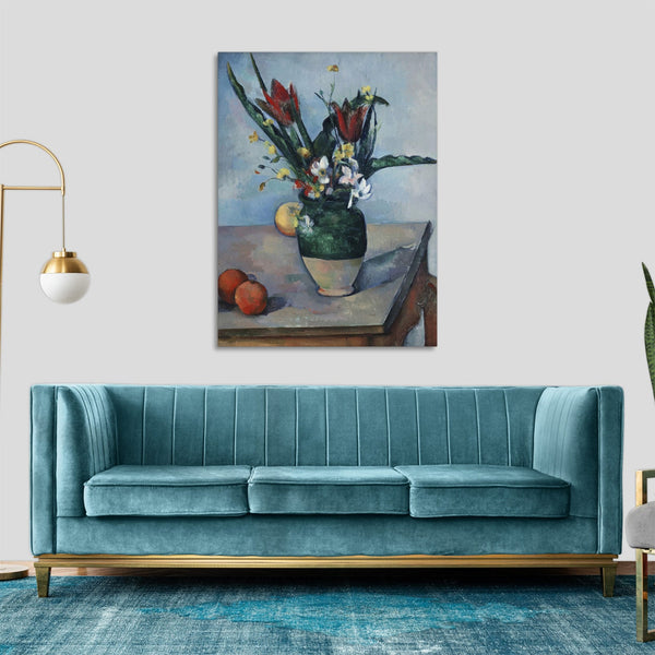 Quadro Stampa su Tela con Telaio in Legno Paul Cezanne - The Vase of Tulips
