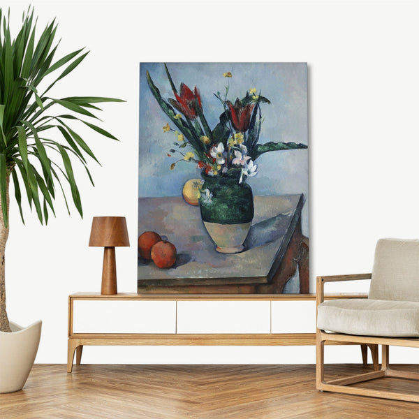 Quadro Stampa su Tela con Telaio in Legno Paul Cezanne - The Vase of Tulips