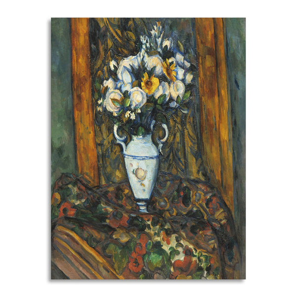 Quadro Stampa su Tela con Telaio in Legno Paul Cezanne - vase of flowers