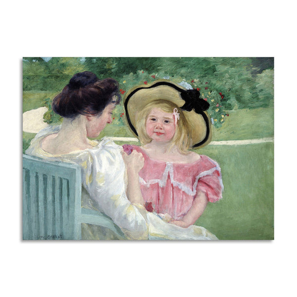 Quadro Stampa su Tela con Telaio in Legno Mary Cassatt - In the Garden