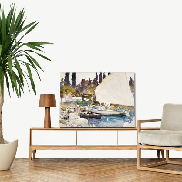 Quadro Stampa su Tela con Telaio in Legno John Singer Sargent - Boats