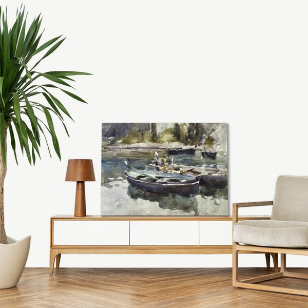Quadro Stampa su Tela con Telaio in Legno John Singer Sargent - Small Boats