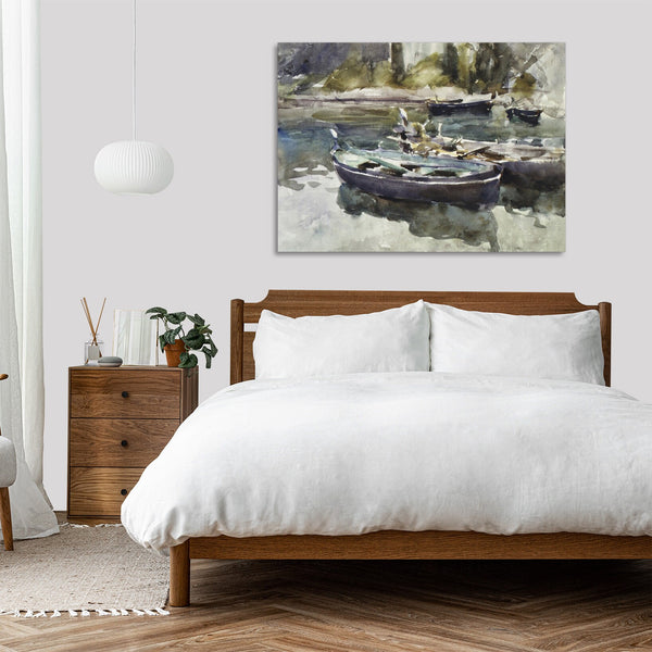 Quadro Stampa su Tela con Telaio in Legno John Singer Sargent - Small Boats