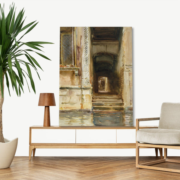 Quadro Stampa su Tela con Telaio in Legno John Singer Sargent - Venetian Passageway