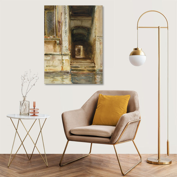 Quadro Stampa su Tela con Telaio in Legno John Singer Sargent - Venetian Passageway