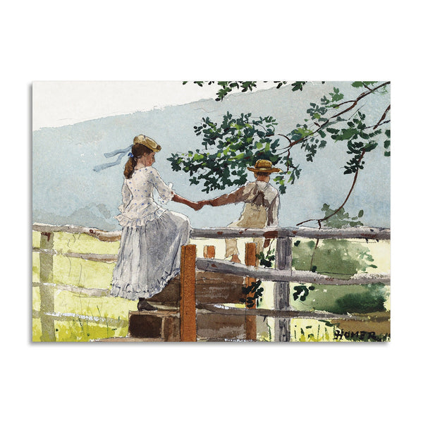 Quadro Stampa su Tela con Telaio in Legno Winslow Homer - On the Stile