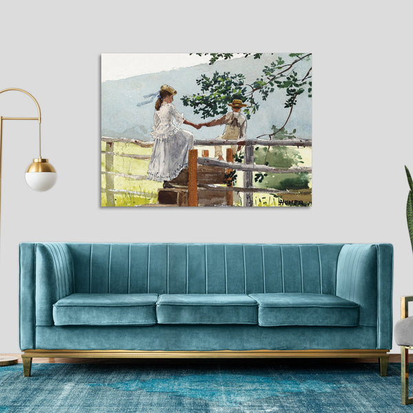 Quadro Stampa su Tela con Telaio in Legno Winslow Homer - On the Stile