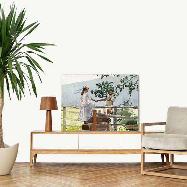 Quadro Stampa su Tela con Telaio in Legno Winslow Homer - On the Stile
