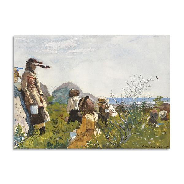 Quadro Stampa su Tela con Telaio in Legno Winslow Homer - Berry Pickers