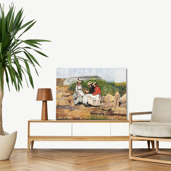 Quadro Stampa su Tela con Telaio in Legno Winslow Homer - A Fisherman’s Daughter