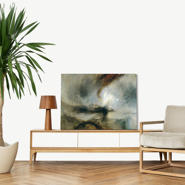 Quadro Stampa su Tela con Telaio in Legno William Turner - Snow Storm, Steam Boat off a Harbour’s Mouth
