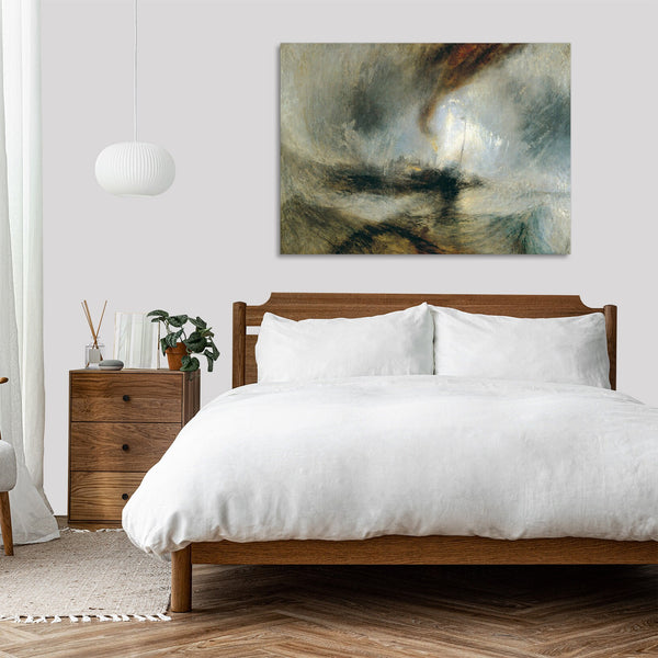 Quadro Stampa su Tela con Telaio in Legno William Turner - Snow Storm, Steam Boat off a Harbour’s Mouth